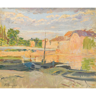 Reproduction Péniches au Bord de la Marne - Henri Lebasque