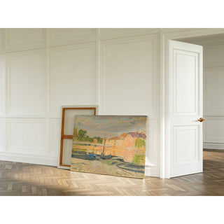 Reproduction Péniches au Bord de la Marne - Henri Lebasque