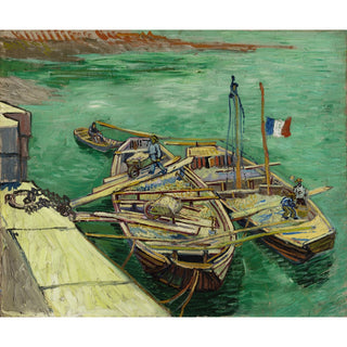Reproduction Quai avec des hommes déchargeant des barges de sable - Vincent van Gogh