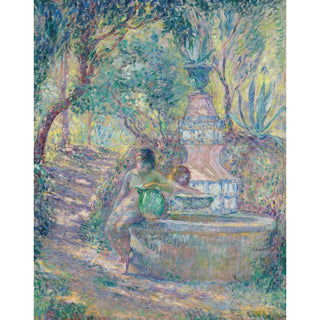Reproduction Saint-Tropez, deux jeunes filles à la fontaine - Henri Lebasque