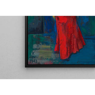 Reproduction Sans titre Femme en robe jaune et rouge - Karl Wiener