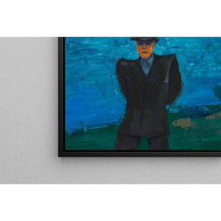 Reproduction Sans titre homme en costume noir et chapeau dans un paysage - Karl Wiener