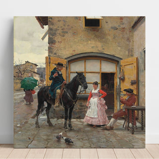 Reproduction Stopping for a Drink - Raffaello Sorbi