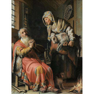 Reproduction Tobit et Anna avec l'enfant - Rembrandt van Rijn