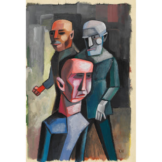 Reproduction Trois hommes, sans date vers 1935 - Karl Wiener