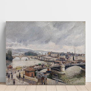 Reproduction Vue sur le grand pont, Rouen, Pluie - Camille Pissarro
