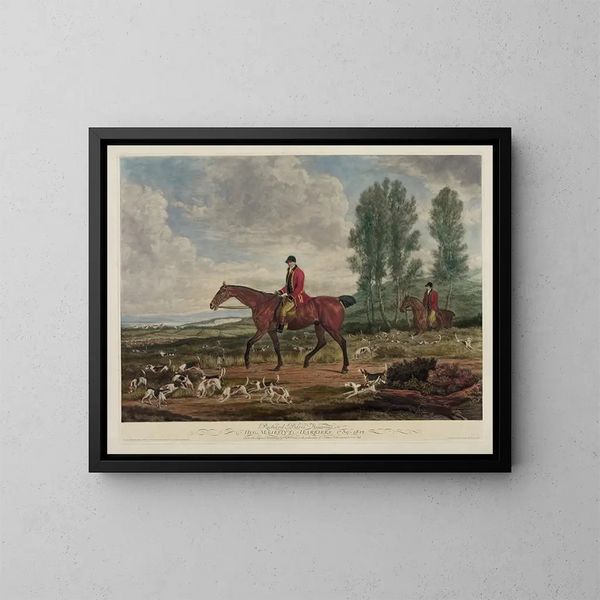 Richard Davis, Jäger der Harrier von Seiner Majestät 1789-1812 - Richard Barrett Davis — gerahmtes Bild an der Wand