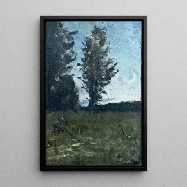 Landschaft bei Mondschein - Richard Bergh — gerahmtes Bild an der Wand