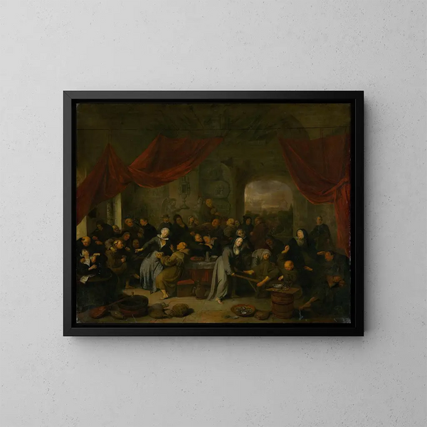 Unterhaltung der Mönche in einem römischen Kloster - Richard Brakenburgh — gerahmtes Bild an der Wand