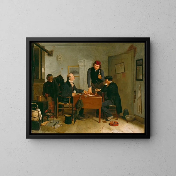 Die Kartenspieler - Richard Caton Woodville — gerahmtes Bild an der Wand