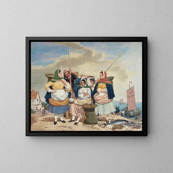 Fischmarkt am Meer - Richard Dadd — gerahmtes Bild an der Wand