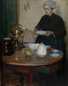 Frau am Couchtisch - Richard E. Miller — Ansicht des Kunstwerks