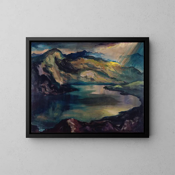 Bergsee - Richard Harlfinger — gerahmtes Bild an der Wand