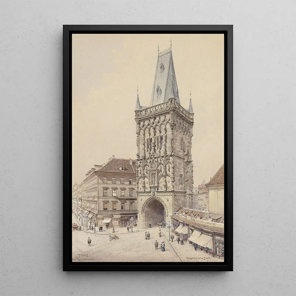 Prag Tour Poudrière - Richard Moser — gerahmtes Bild an der Wand