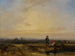 Landschaft mit Sonnenuntergang und Figuren vor einem Teich - Richard Parkes Bonington — Ansicht des Kunstwerks