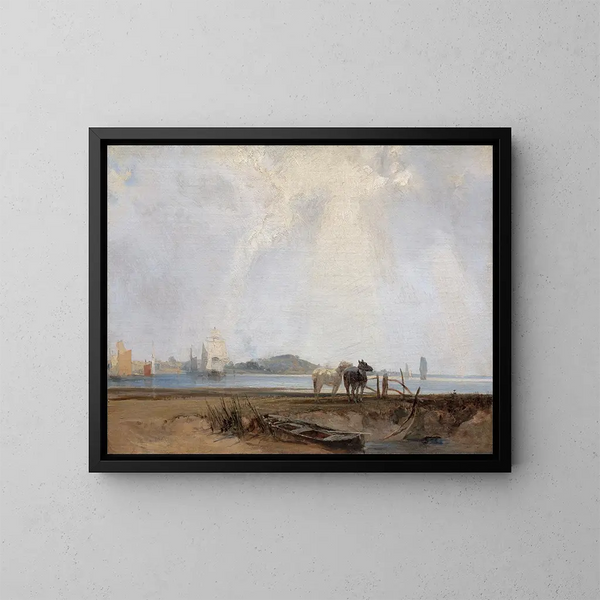 in der Nähe von Quillebeuf - Richard Parkes Bonington — gerahmtes Bild an der Wand