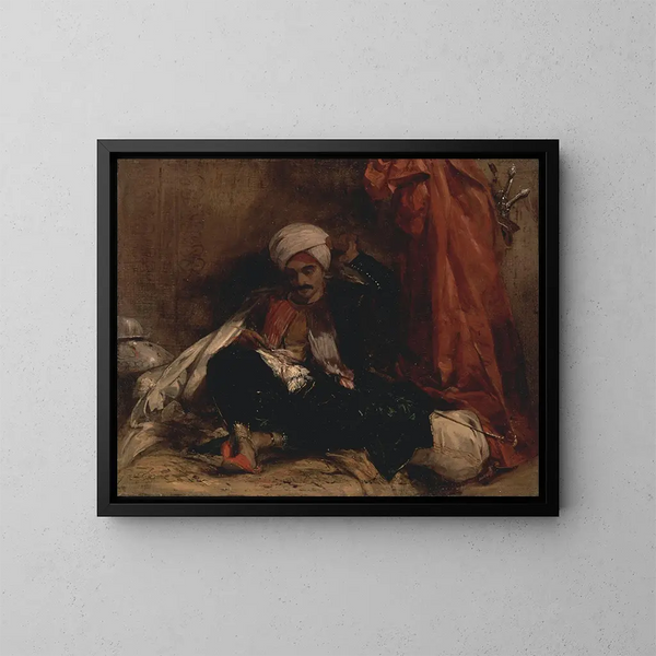 Türkisch sitzend - Richard Parkes Bonington — gerahmtes Bild an der Wand