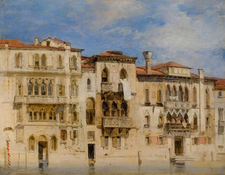 Die Paläste Manolesso, Ferro, Contarini, Fasan und Venier auf dem Canal Grande in Venedig - Richard Parkes Bonington — Ansicht des Kunstwerks