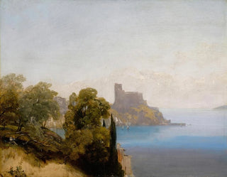 Vue de Lerici avec le baron Charles Rivet esquissant au premier plan - Richard Parkes Bonington — Ansicht des Kunstwerks