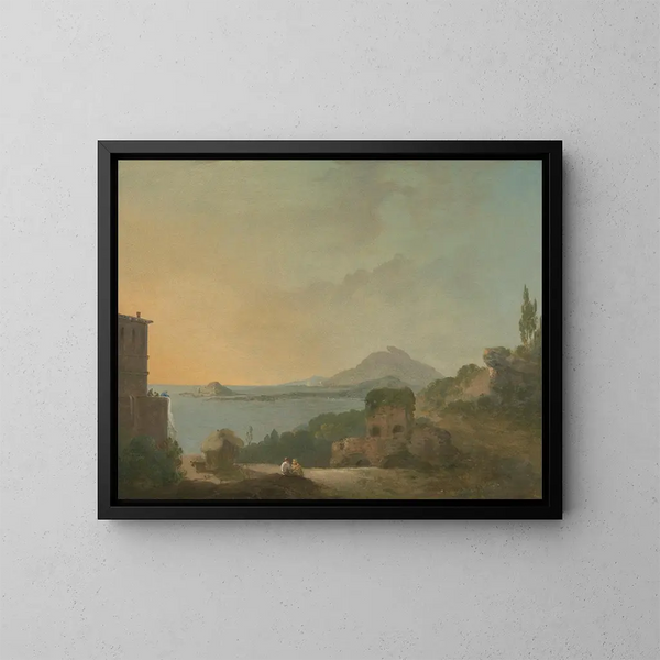 La villa de Cicéron et le golfe de Pouzzoles - Richard Wilson — gerahmtes Bild an der Wand