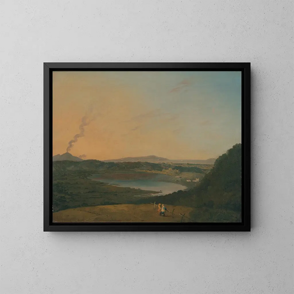 See von Agnano mit dem Vesuv in der Ferne - Richard Wilson — gerahmtes Bild an der Wand