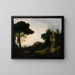 Landschafts-Kunstdruck mit dem Grab der Horatier und Curiatier sowie der Villa des Mecenas in Tivoli - Richard Wilson — gerahmtes Bild an der Wand
