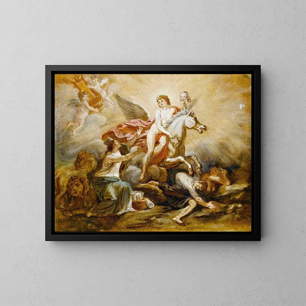 Allegorie des Ruhms von Voltaire - Robert Guillaume Dardel — gerahmtes Bild an der Wand