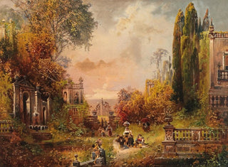 Robert Alott - A Southern Park Landscape with Figures.webp
