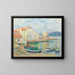 Alter Hafen von Saint-Tropez - Robert Antoine Pinchon — gerahmtes Bild an der Wand