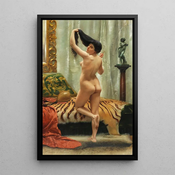 Vor dem Spiegel - Robert Barrett Browning — gerahmtes Bild an der Wand