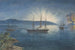 Die Bucht von Bull Arms, Trinity Bay, Neufundland, Lagerfeuer auf den Hügeln zur Signalisierung der Ankunft der Kabelflotte am 5. August 1858 - Robert Charles Dudley — Ansicht des Kunstwerks