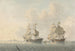 Ein englisches Kriegsschiff, das ein Schiff in Besitz nimmt - Robert Cleveley — Ansicht des Kunstwerks