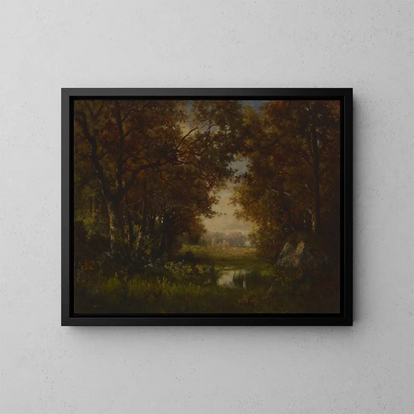 Szene im Fontainebleau-Wald - Robert Crannell Minor — gerahmtes Bild an der Wand