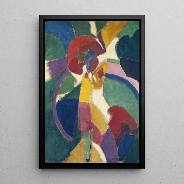 Frau mit einem Sonnenschirm - Robert Delaunay — gerahmtes Bild an der Wand