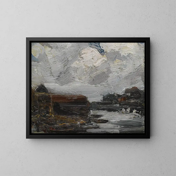 Kanal in Haarlem, Niederlande - Robert Henri — gerahmtes Bild an der Wand