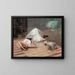 Modell mit Rauchende Zigarette - Robert Lundberg — gerahmtes Bild an der Wand