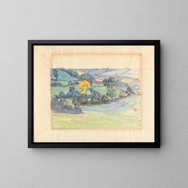 in der Nähe von Brimley Hill - Robert Polhill Bevan — gerahmtes Bild an der Wand