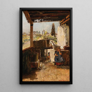 Robert Russ - A Girl Standing by the Laundry Corner South Tyrol.webp