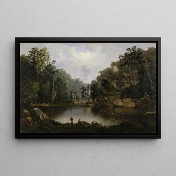 Trou bleu, eaux de crue, rivière Little Miami - Robert S. Duncanson — gerahmtes Bild an der Wand