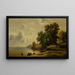 Landschaft mit Lager - Robert S. Duncanson — gerahmtes Bild an der Wand