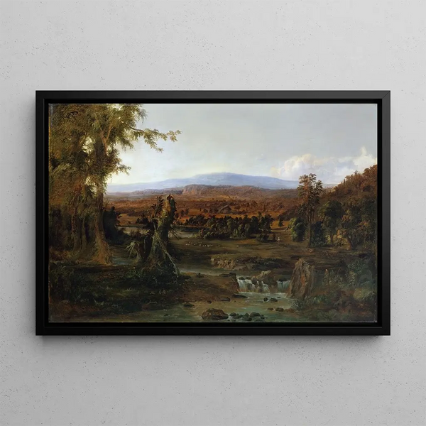 Landschaft mit Hirte - Robert S. Duncanson — gerahmtes Bild an der Wand