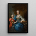 Portrait einer Frau mit einem jungen Jungen in einem Park - Robert Tournières — gerahmtes Bild an der Wand