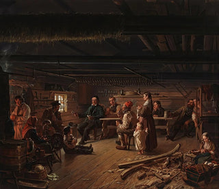 Pentti Lyytinen liest Gedichte in einem Cottage in Savo - Robert Wilhelm Ekman — Ansicht des Kunstwerks