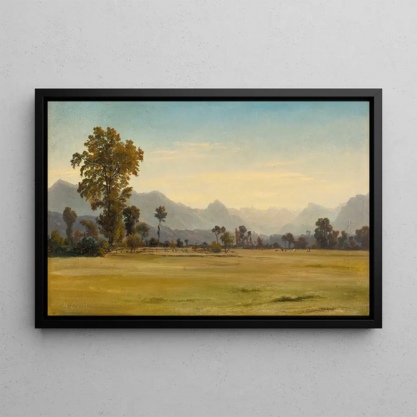 Vue de Schönbühl sur le Vitznauerstock - Robert Zünd — gerahmtes Bild an der Wand