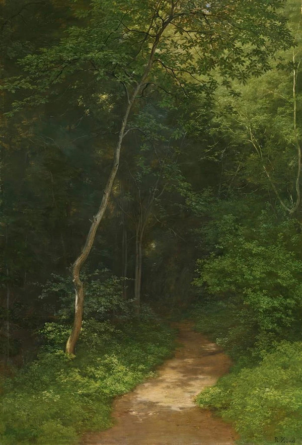 Weg im Wald - Robert Zünd — gerahmtes Bild an der Wand