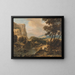 Landschaft mit Bergpanorama und Fischer - Roelant Roghman — gerahmtes Bild an der Wand