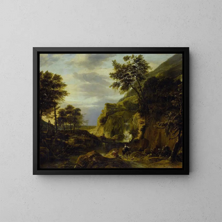 Roelant Roghman - Mountainous landscape with waterfall.webp
