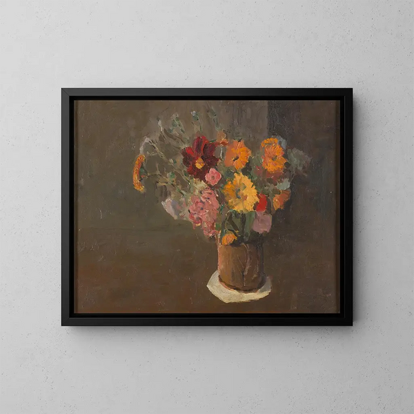 Stillleben mit Margeriten des St. Michael in einem Topf und einem Krug - Roger Fry — gerahmtes Bild an der Wand