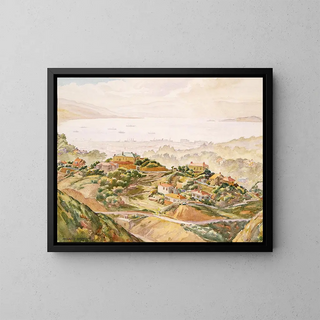 Hafen von Wellington von Karori - Roland Hipkins — gerahmtes Bild an der Wand