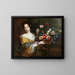 Eine junge Frau mit einem Blumenkorb - Schule von Rom — gerahmtes Bild an der Wand